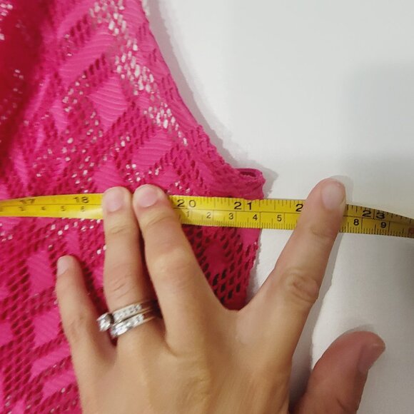 MyStyle Pink Romper Mesh Sleeveless Shorts Swim Suit Coverup Lightweight Small - Picture 8 of 10